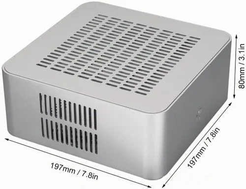Vista 7 de Mini estuche ITX, caja de escritorio resistente y duradera buena disipación de calor para computadoras de hotel para terminales de autoservicio