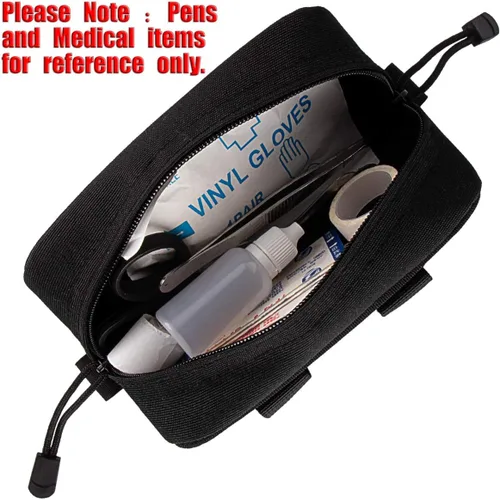 Vista 6 de Estuche rígido para gafas de sol, funda táctica Molle con cremallera, estuche de transporte de nailon 1000D con clip