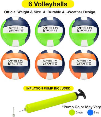 Vista 2 de Xcello Sports Gráficos surtidos de voleibol con bomba azul marino/verde/blanco, azul marino/naranja/blanco