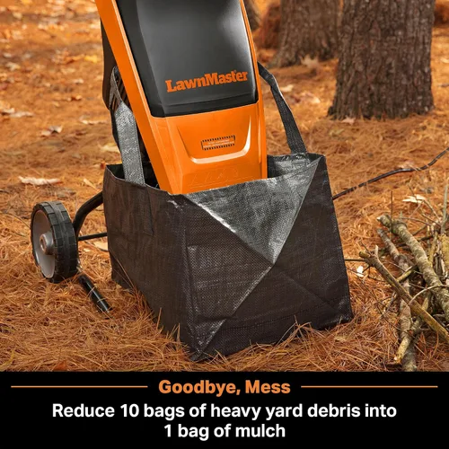 Vista 4 de LawnMaster FD1501 trituradora eléctrica de madera 15 amperios, diámetro de corte de 1.5 pulgadas, reducción máxima 10:1