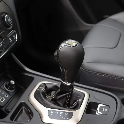 Vista 4 de JeCar Cubierta de Perilla de Cambio para Jeep Cherokee 2014-2018, Accesorios Interiores de Fibra de Carbono