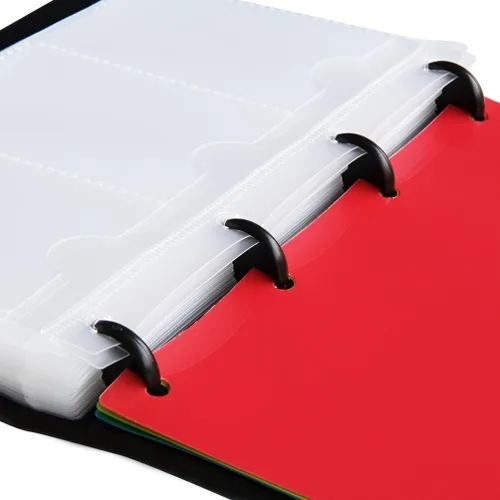 Vista 5 de LI-GELISI Soporte para tarjetas de presentación con capacidad para 180 tarjetas, tarjetero con 5 pestañas de color (negro)