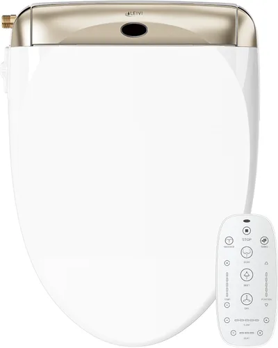 Vista 14 de LEIVI Asiento de inodoro eléctrico con control remoto inalámbrico y panel lateral, múltiples modos de pulverización, asiento con calefacción