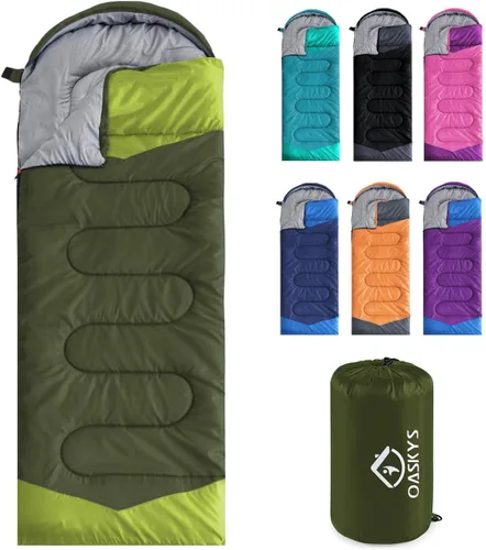 Vista 8 de oaskys Camping Sleeping Bag - 3 Season Warm & Cool Weather - Summer Spring Fall Lightweight Waterproof for Adults Kids - Camping Essentials Gear