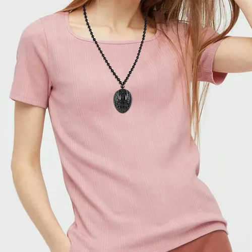 Vista 5 de ASGIFT Collar de la suerte de obsidiana, dije de protección de amuleto de piedra de poder con cadena de cuentas ajustable, cristal curativo, regalo