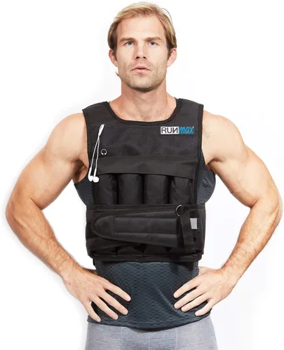 Vista 10 de RUNmax Chaleco con peso ajustable de 20 libras a 150 libras con opción de hombreras para hombres y mujeres