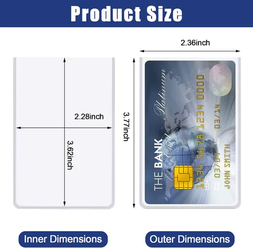Vista 2 de Zonon Paquete de 48 fundas protectoras para tarjetas de seguridad social de 24 mil, soporte de plástico impermeable de PVC transparente, fundas