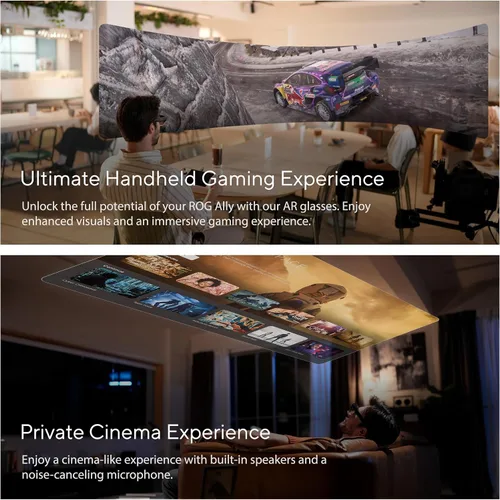 Vista 3 de Gafas AR Inteligentes ASUS AirVision M1 - Pantalla portátil Micro-OLED de 100", 1100 nits, Multi-Pantalla, Altavoces, USB-C, Sombra Magnética