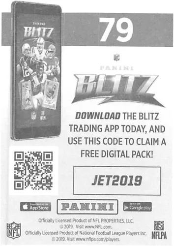 Vista 2 de 2019 NFL Football Panini Album Sticker #79 New York Jets Logo New York Jets Foil (2 inches Wide X 2 1/4 Inch Tall Individual Album Sticker)