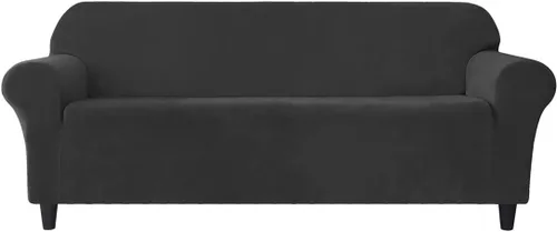 Vista 21 de Funda elástica para sofá de 3 cojines, 1 funda de terciopelo para sofá, fundas protectoras de muebles con parte inferior elástica, lavable a máquina