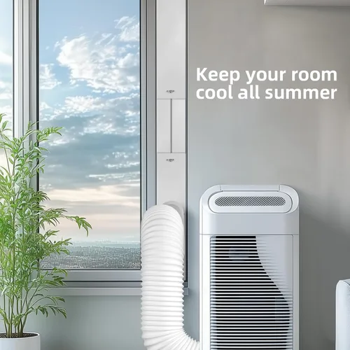 Vista 7 de Kit de ventana de aire acondicionado portátil, kit de ventilación de CA universal ajustable con manguera de escape de 5.9 pulgadas para ventanas