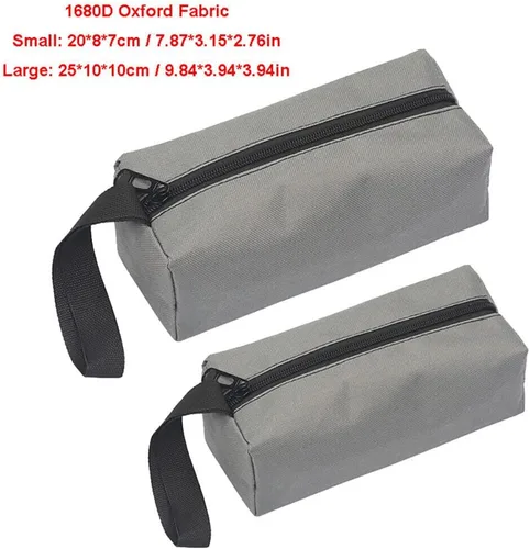 Vista 2 de 2 bolsas de lona portátiles para almacenamiento de herramientas, organizador de bolsa de transporte, bolsa con cremallera y lazo para colgar
