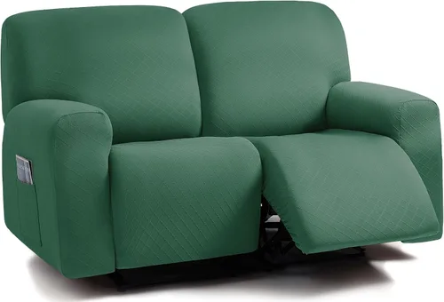 Vista 35 de ULTICOR Fundas para sofá reclinable de 8 piezas con diseño de jacquard cuadrado, fundas elásticas para sofá reclinable de 3 cojines, gruesas, suaves