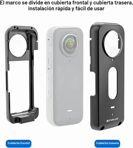 Vista 5 de PULUZ - Funda protectora de metal + protectores de lente para Insta360 X3