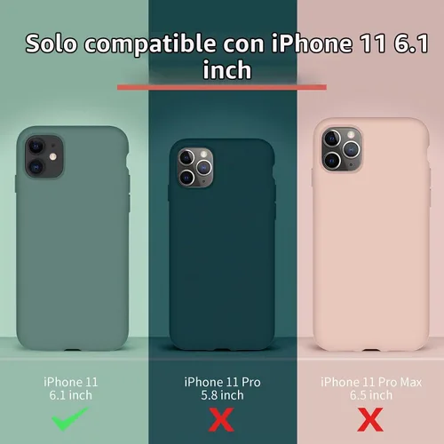 Vista 6 de Cordking Funda diseñada para iPhone 11, funda de silicona ultradelgada a prueba de golpes con [forro de microfibra suave antiarañazos], 6.1 Negro