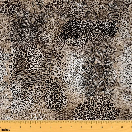 Vista 30 de Tela con Estampado de Leopardo por Yarda, Tela de Tapicería de Guepardo Africano Vida Silvestre para Sillas Sofá, Tela Impermeable de Piel de Animal