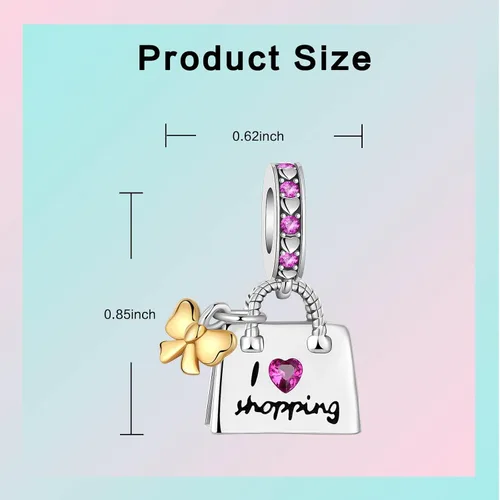 Vista 6 de Abalorio de plata de ley 925 para madre, hija, abuela, para familia, amor, madre, hija, abuela, para pulseras, collares, dijes, abalorios, joyería