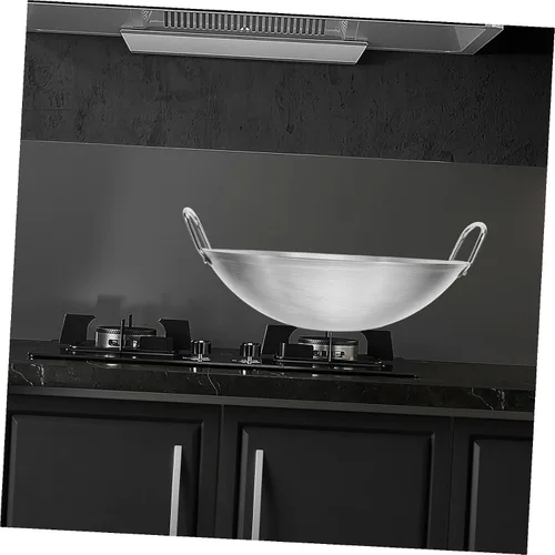 Vista 6 de DOITOOL Wok de acero inoxidable, sartén antiadherente de 11 pulgadas de doble mango wok utensilios de cocina de cocina