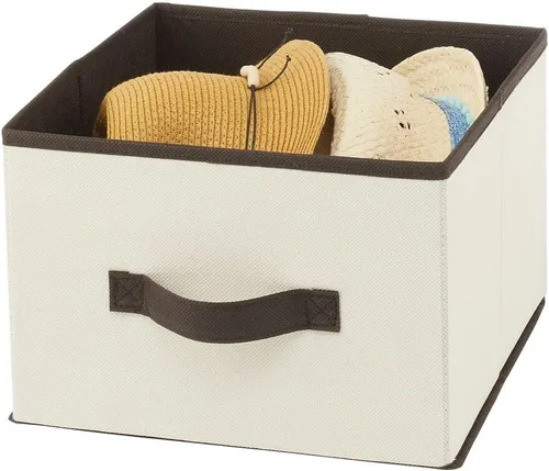 Vista 7 de mDesign Contenedor de tela para organizador de cubos, cubo de almacenamiento plegable de tela, organizador de almacenamiento plegable para armario