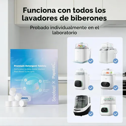 Vista 7 de Papablic Tabletas mejoradas para lavar biberones, 120