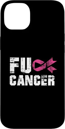 Vista 15 de iPhone 16 Fuck Cancer Survivor Gift Distressed Pink Ribbon Awareness Case