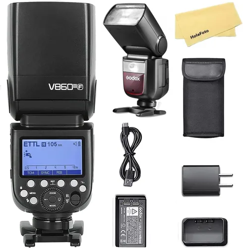 Vista 12 de Flash de cámara Godox V860III-S para cámara Sony, flash Speedlight Speedlite, 76Ws 2.4G TTL HSS 1/8000s, 480 flashes de potencia completa, batería