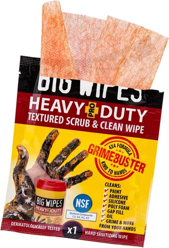 Vista 23 de BIG WIPES Recipiente multisuperficie resistente, paños de limpieza súper absorbentes para manos, superficies y herramientas, recipiente de 80