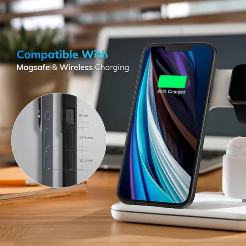 Vista 6 de ORIbox - Funda negra para iPhone 13 Pro, diseñada a prueba de golpes, funda protectora de cuerpo completo para iPhone 13 Pro de 6.1 pulgadas