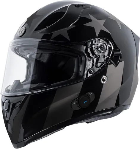 Vista 4 de Torc T-15B Casco de cara completa con Bluetooth Captain Shadow