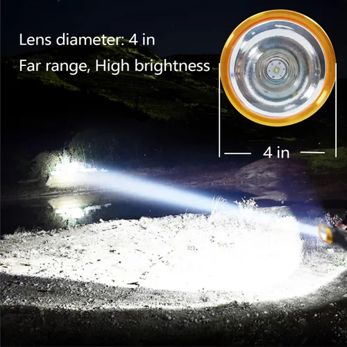 Vista 2 de linterna LED ultrabrillante recargable de emergencia para interior y exterior
