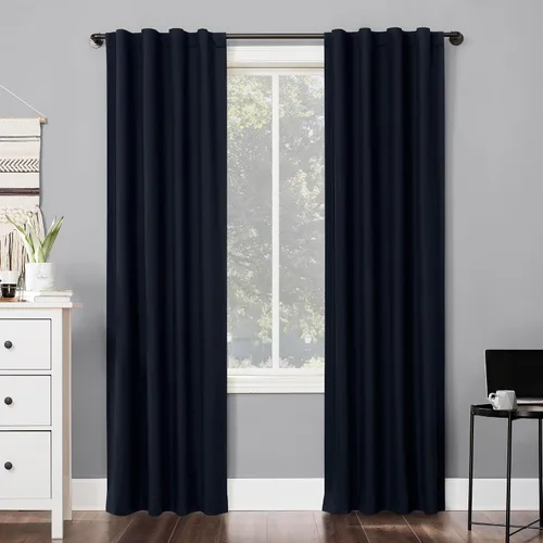 Vista 22 de Sun Zero Cyrus - Juego de 2 cortinas térmicas con pestañas, opacas 100%, 2 unidades Gris carbón
