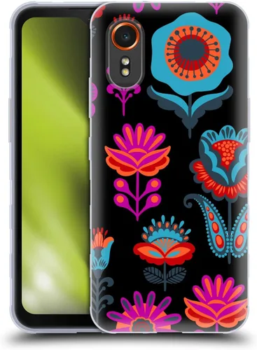 Vista 18 de Head Case Designs Officially Licensed Haroulita Blue Red Ethnic Pattern Soft Gel Case Compatible with Samsung Galaxy Xcover7 5G