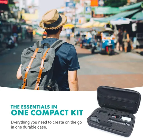 Vista 3 de Movo uVlogger - Kit de vlogging compatible con Android/USB-C Accesorios para smartphones: trípode, montaje, luz LED y micrófono de escopeta