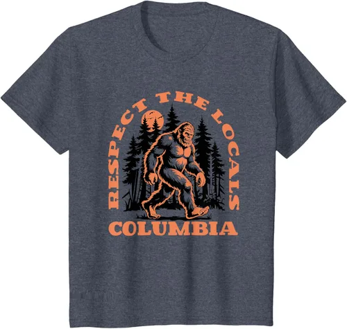 Vista 25 de Columbia Bigfoot Respect the Locals - Camiseta retro Sasquatch