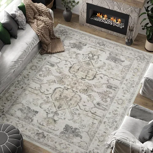 Vista 50 de jinchan Lima - Alfombra simétrica floral geométrica lavable, alfombra de entrada de medio círculo de 2 x 3, alfombra de media luna, suave y Azul
