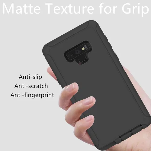 Vista 7 de Funda protectora resistente para Samsung Galaxy Note 9, resistente a prueba de polvo, a prueba de golpes, protección contra caídas, 3 en 1
