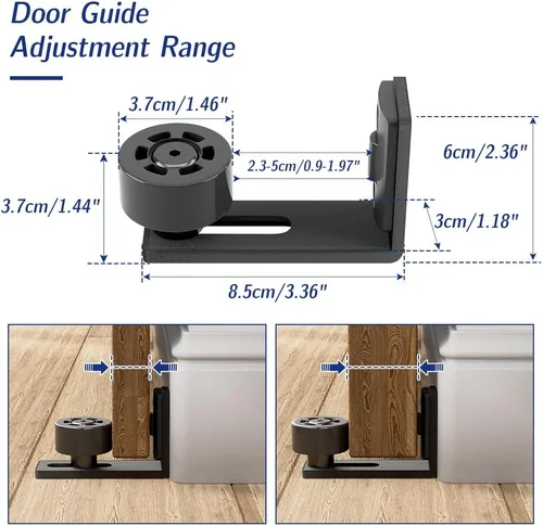 Vista 6 de Kit de herrajes para puerta corrediza de granero de 60 pulgadas/5 pies, suave y silencioso, fácil de instalar, se adapta a puertas de madera