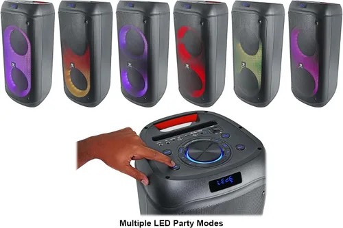 Vista 3 de Rockville BASS Party 8 Altavoz Bluetooth portátil dual de 8 pulgadas, pico de 2000 W/400 W RMS, modos LED, enlace TWS, para fiestas y eventos al
