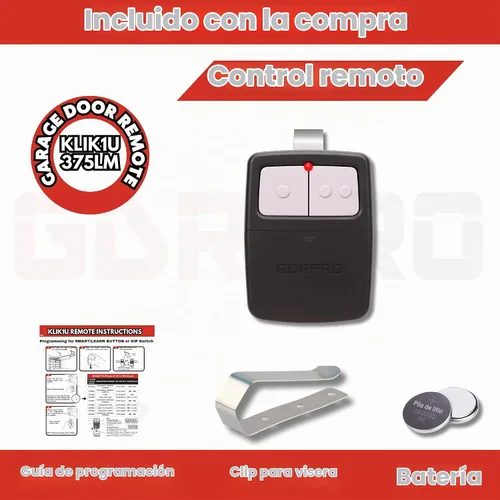 Vista 5 de Control remoto universal para puerta de garaje, reemplaza Clicker 375LM, 375UT, KLIK1U, compatible con LiftMaster, Chamberlain, Genie, Lineal One