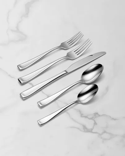 Vista 21 de Oneida Moda Champagne Satin 20-Piece Silverware Set for 4, Flatware