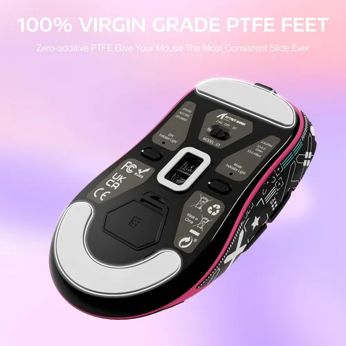 Vista 6 de ATTACK SHARK X3 - Mouse inalámbrico ligero para juegos con tres modos de 2.4G/USB-C con cable/Bluetooth, hasta 26K DPI, sensor óptico PAW3395