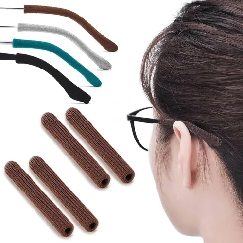 Vista 13 de 2 pares de almohadillas suaves mejoradas para orejas de gafas, agarres antideslizantes de algodón tejido para gafas, puntas cómodas de patillas 2