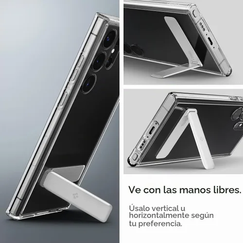 Vista 4 de Spigen Funda Ultra Hybrid S diseñada para Galaxy S23 Ultra (2023) [protección de grado militar] - Transparente