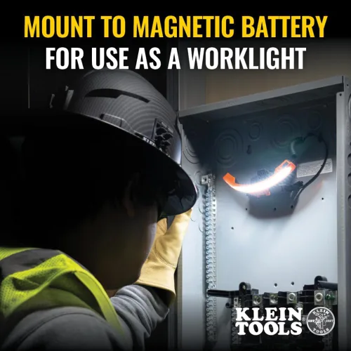 Vista 5 de Klein Tools KHH56308 linterna frontal recargable LED de haz ancho para cascos duros Klein Tools, 770 lúmenes, para trabajo, batería y soporte