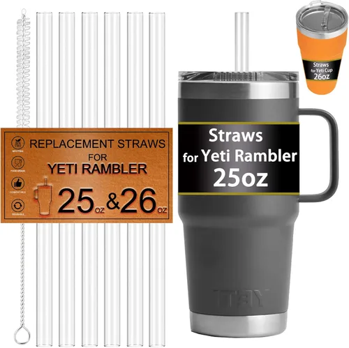 Vista 9 de Pajita para vaso Yeti de 25 y 26 onzas, popotes de repuesto para vaso Yeti de 25 onzas y 26 onzas, accesorios para vasos Rambler, bebida larga