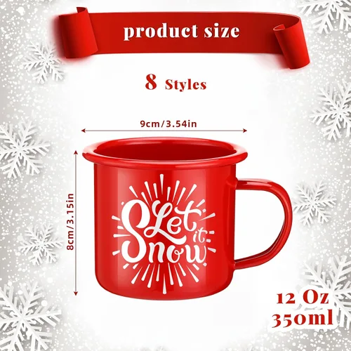 Vista 2 de Tioncy Juego de 8 tazas de café de Navidad de 12 onzas, regalos de Navidad para hombres y mujeres, regalos de agradecimiento, tazas inspiradoras