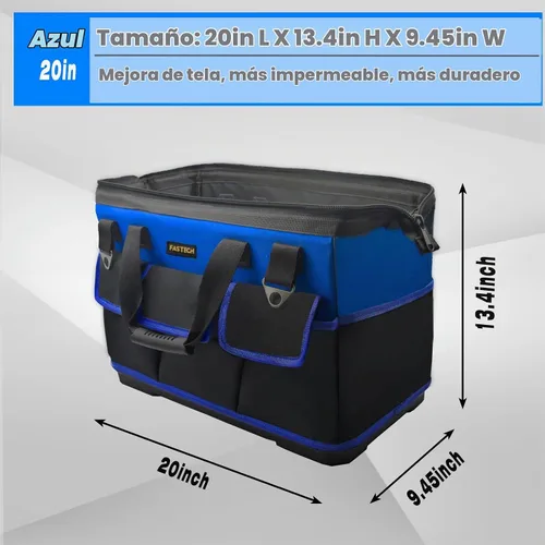 Vista 2 de FASTECH Bolsa de herramientas inferior de 20 pulgadas con boca ancha para almacenamiento de herramientas, portador y organizador, bolsa