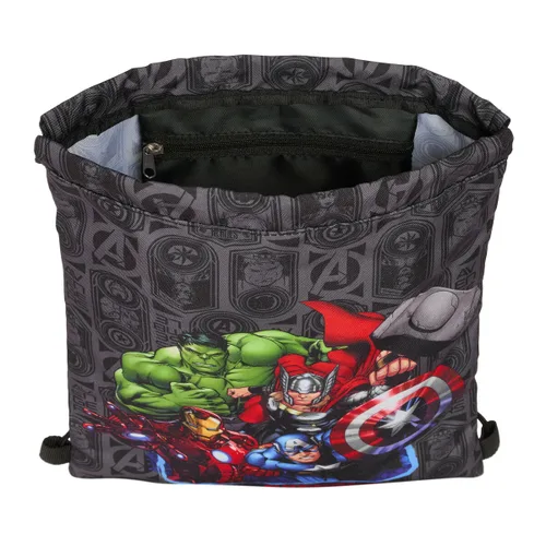 Vista 5 de Bolsa Mochila con Cuerdas The Avengers Vendetta Negro 26 x 34 x 1 cm
