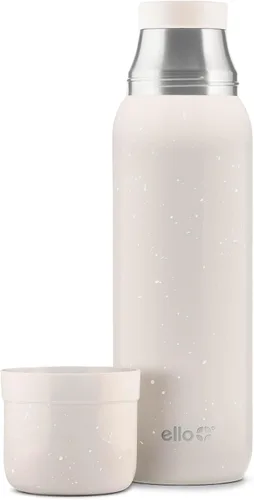 Vista 11 de Ello Therma - Termo aislado de acero inoxidable de 32 onzas para bebidas calientes y frías, con tapa a prueba de fugas y taza integrada, aislamiento