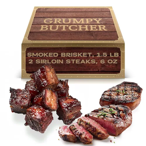 Vista 10 de Cesta de regalo Gourmet Butcher 6 cortes de carne de primera calidad – 4 solomillo superior y 2 filete miñón grande alimentado con pasto – Caja